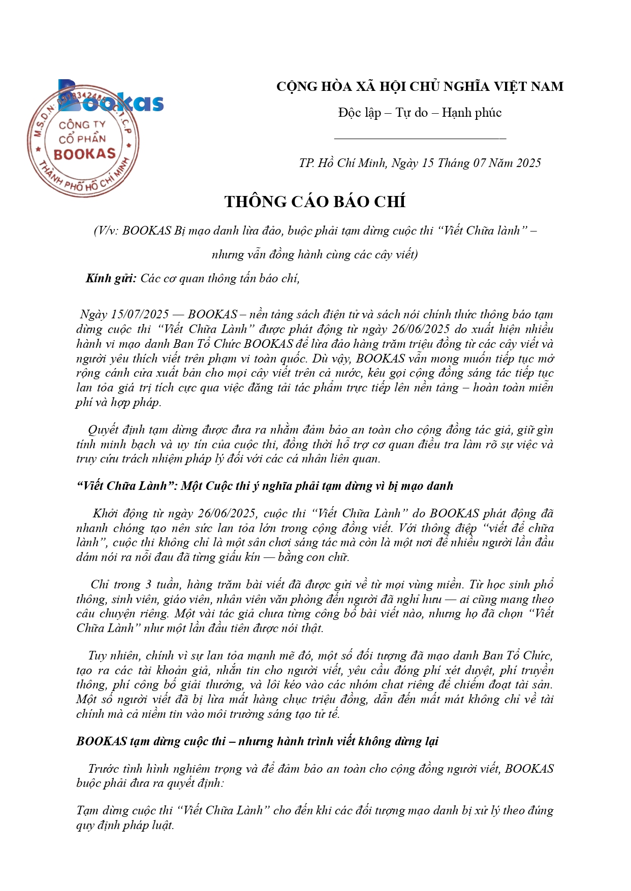 THÔNG BÁO TẠM DỪNG CUỘC THI “VIẾT CHỮA LÀNH” 2 Thong Cao Bao Chi Tam Dung Moc page 0001
