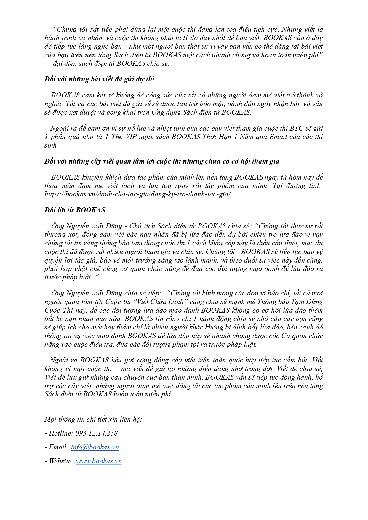 THÔNG BÁO TẠM DỪNG CUỘC THI “VIẾT CHỮA LÀNH” 3 Thong Cao Bao Chi Tam Dung Moc page 0002